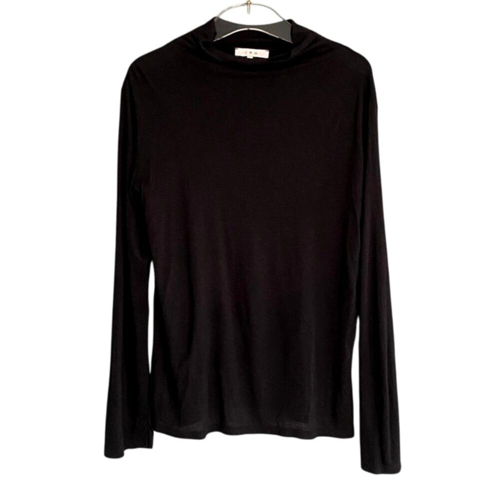 IRO Black long sleeve lightweight mockneck sweater size medium